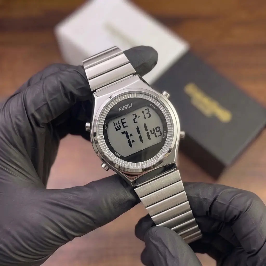 Fusili Silver & Black Men'Digital Watch