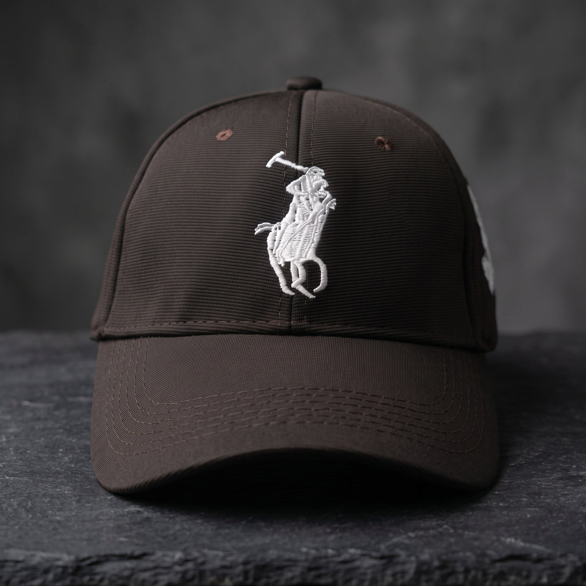 Polo Dark Brown Cap - Logo 3