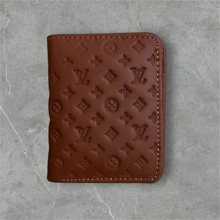 Men's Leather Wallet with LV Pattern Brown image 3