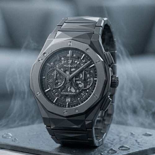 Hublot Diamond-Cut Skeleton Luxury Edition in Black image 1