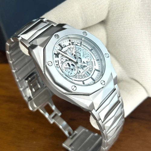 Hublot Diamond cut Stainless Steel Men's watch - White image