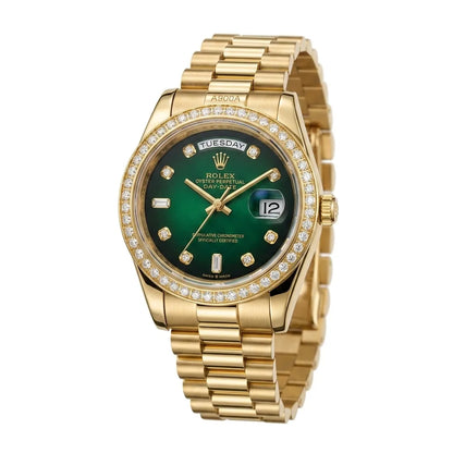 Rolex Day-Date Gold Green Dial Watch image 0