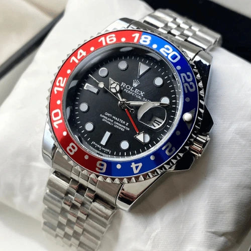 Rolex Gmt Premium Men’s Watch With Glow-in-the-Dark Hands - Red & Blue image