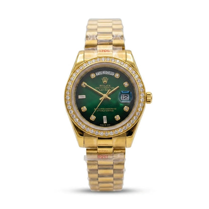 Rolex Day-Date Gold Green Dial Watch image 1