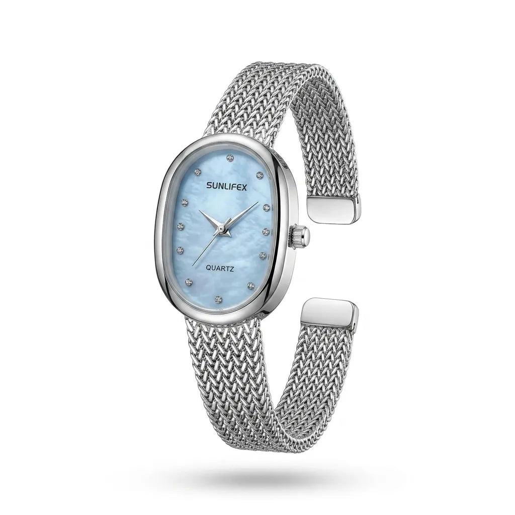 SUNLIFEX Women’s Silver Mesh Quartz Watch image 0