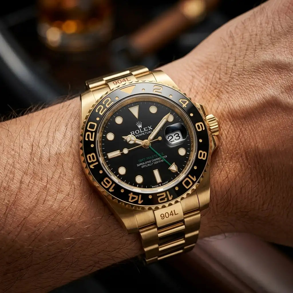 Rolex GMT-Master II Gold & Black Dial Luxury Watch image 1