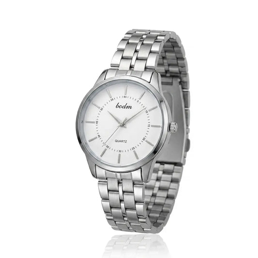 Silver Quartz Wrist Watch – White Dial image 0
