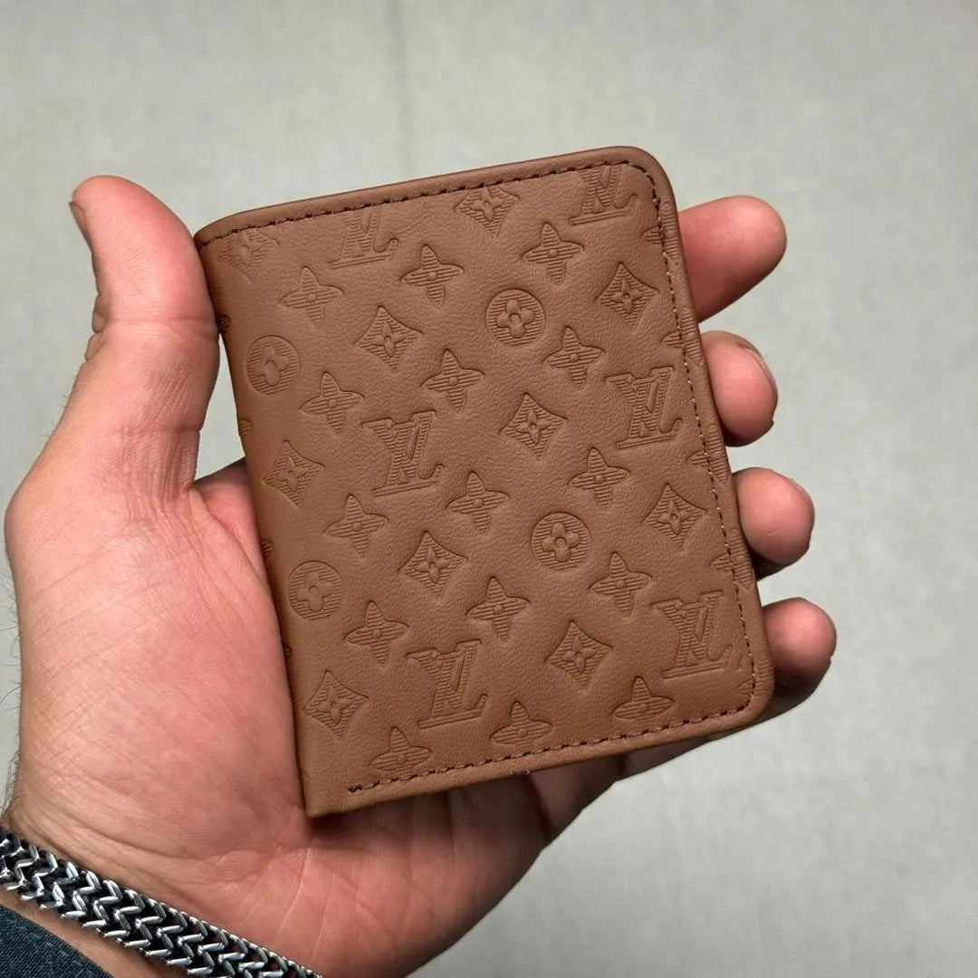 Men's Leather Wallet with LV Pattern Brown image 0