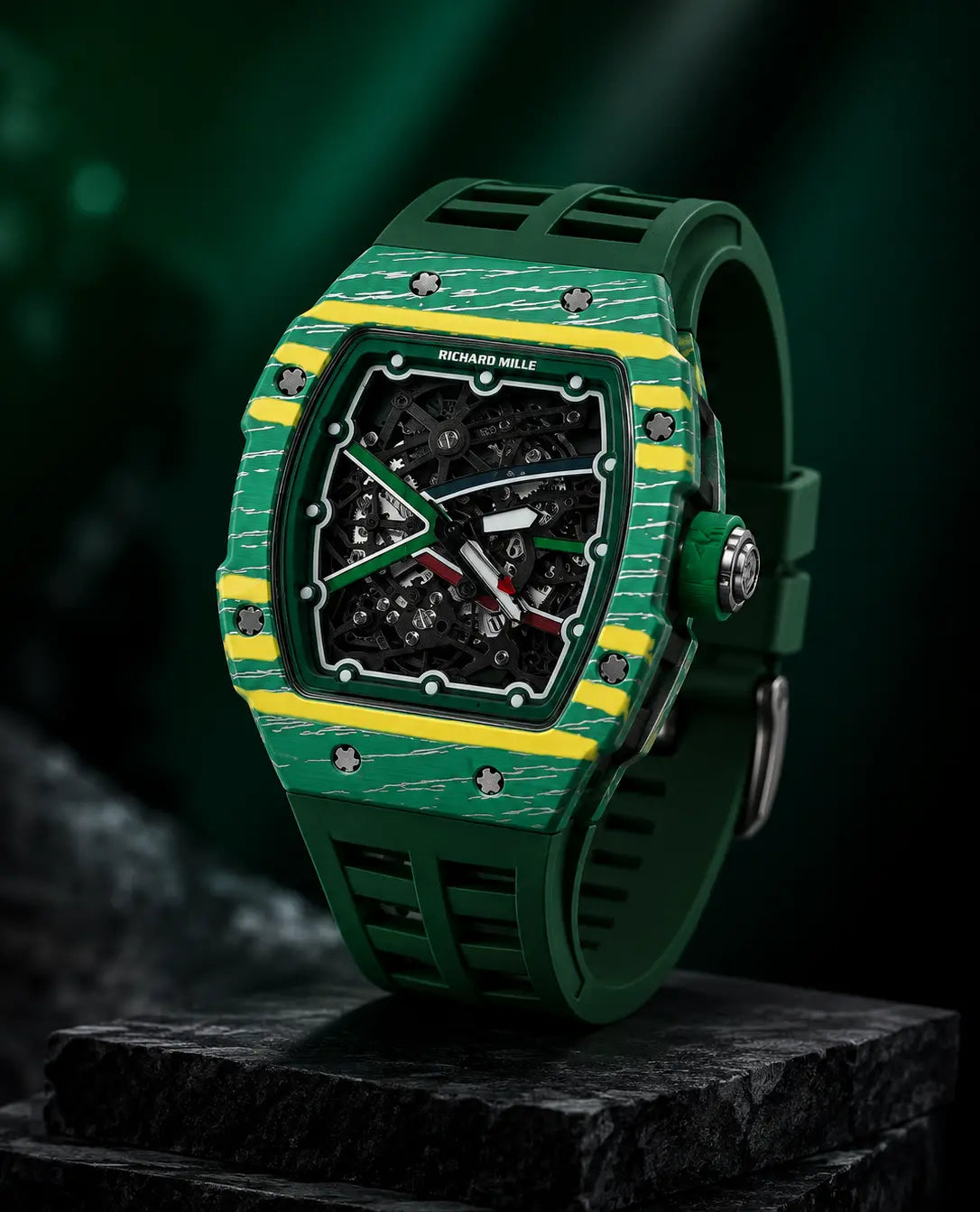 Richard Mille Skeleton Men's Luxury Watch - Green image