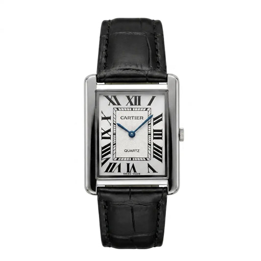Cartier Tank – Black with White Dial Watch image 0