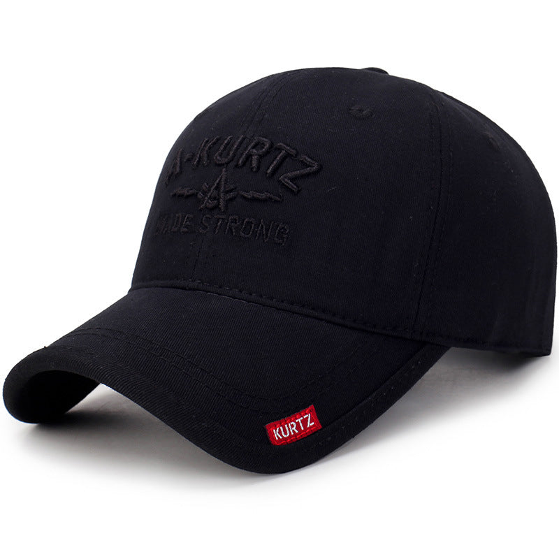 Men's Black Embroidered Baseball Cap with Brand Patch