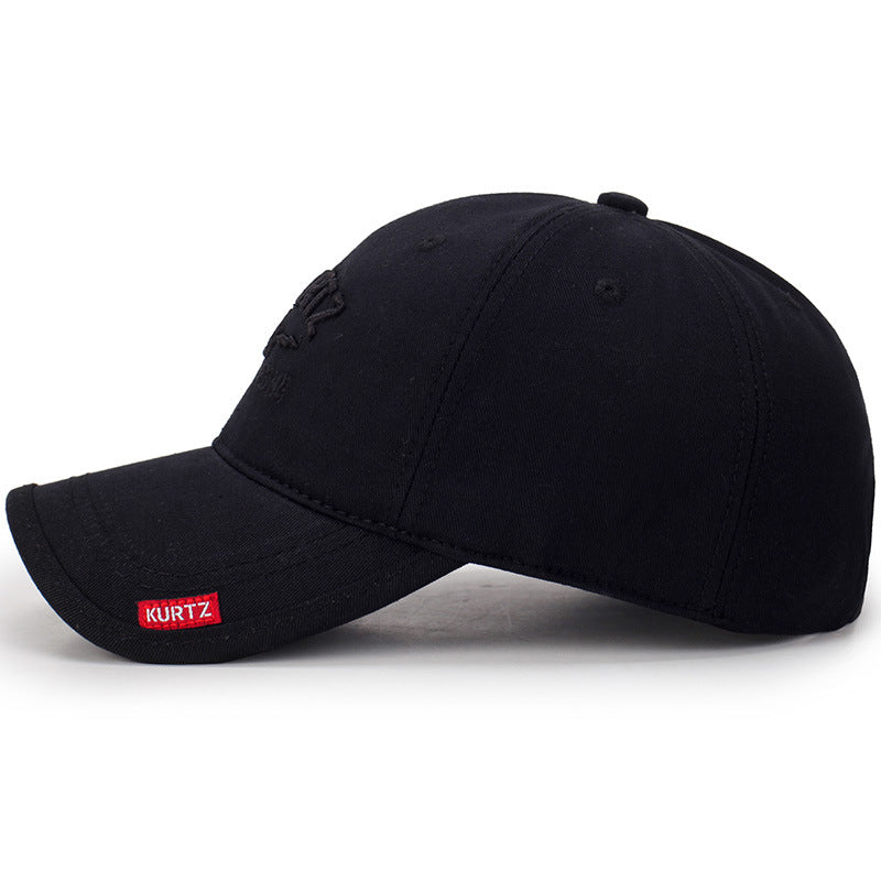 Men's Black Embroidered Baseball Cap with Brand Patch