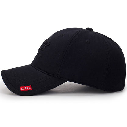 Men's Black Embroidered Baseball Cap with Brand Patch