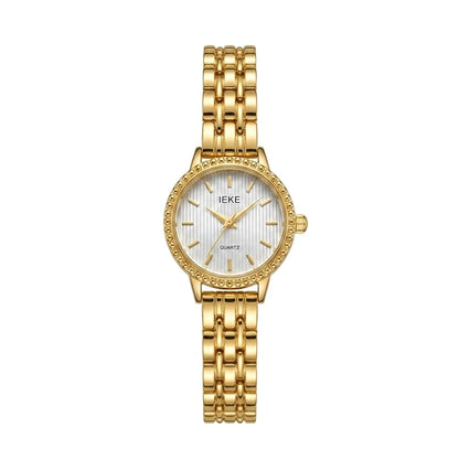 Elegant Gold Textured Dial Women's Watch image 0