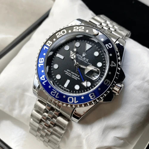 Rolex Gmt Premium Men’s Watch With Glow-in-the-Dark Hands - Black & Blue image