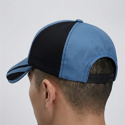 Men Telescopic Sun Hat Blue Adjustable