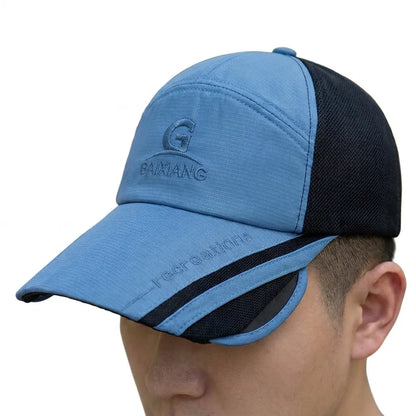 Men Telescopic Sun Hat Blue Adjustable