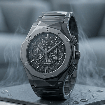 Hublot Diamond-Cut Skeleton Luxury Edition in Black image 1